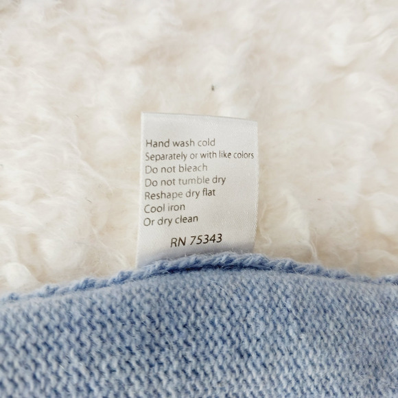 Sweater Size L Marina Wool Cashmere Powder Blue Pullover Whinsycore Soft Fairy - Picture 11 of 12